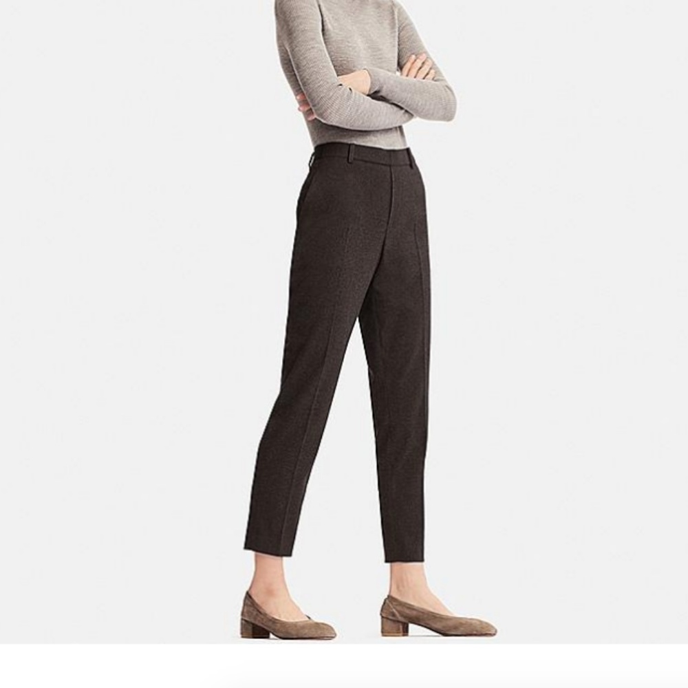 UNIQLO WOMENS EZY ANKLE-LENGTH PANTS BLACK MEDIUM
